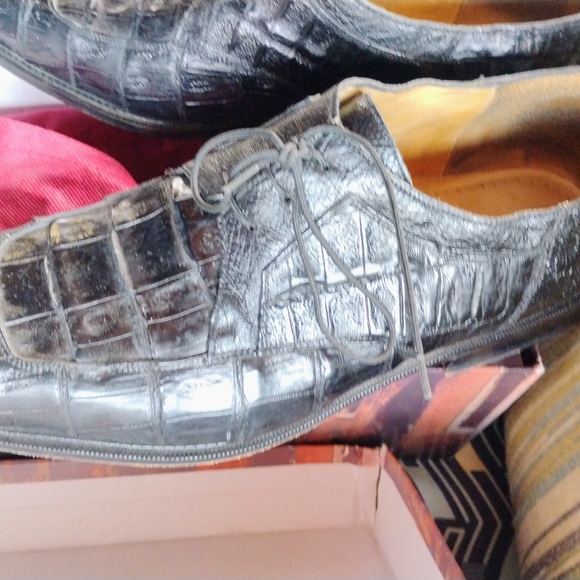 Men\'s Black Crocodile Pattern Dress Shoes